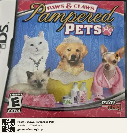 Paws & Claws: Pampered Pets Nintendo DS, NTSC box front