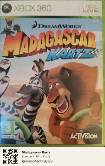 Madagascar Kartz Xbox 360, PAL box front