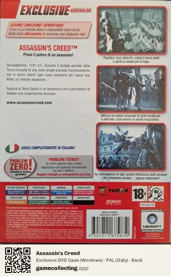 Assassin's Creed Computer, Italy box back