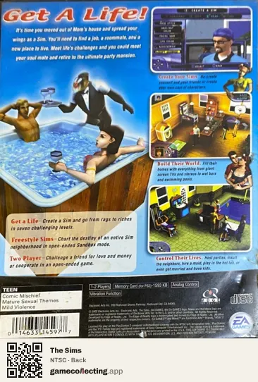 The Sims PlayStation 2, NTSC box back