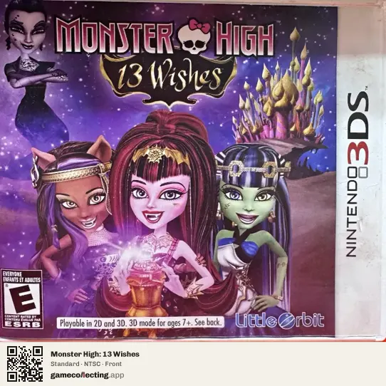 Monster High: 13 Wishes Nintendo 3DS, NTSC box front