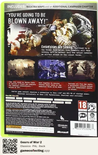Gears of War 2 Xbox 360, PAL box back
