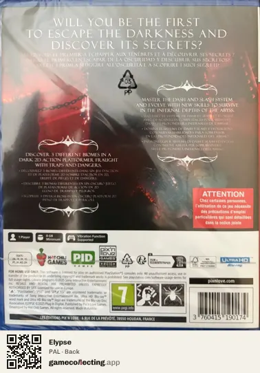 Elypse PlayStation 5, PAL box back