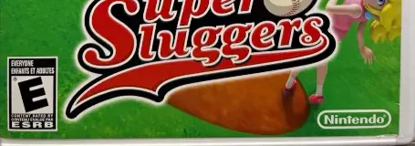 Mario Super Sluggers, the ESRB box on its front