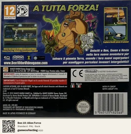 Ben 10: Alien Force Nintendo DS, PAL box back