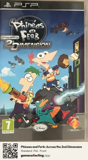 Phineas and Ferb: Across the 2nd Dimension PlayStation Portable, PAL box front