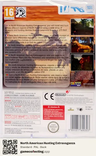 North American Hunting Extravaganza Nintendo Wii, PAL box back