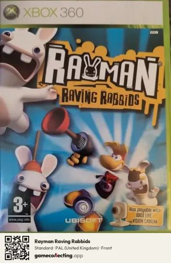 Rayman Raving Rabbids Xbox 360, United Kingdom box front