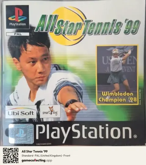 All Star Tennis '99 PlayStation, United Kingdom box front