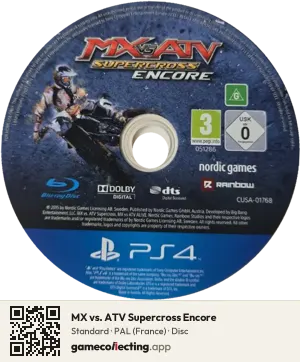 MX vs. ATV Supercross Encore PlayStation 4, PAL disc