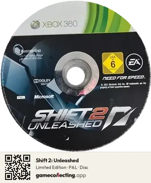 Shift 2: Unleashed Xbox 360, PAL disc
