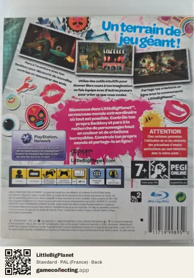 LittleBigPlanet PlayStation 3, France box back