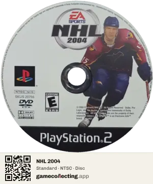 NHL 2004 PlayStation 2, NTSC disc
