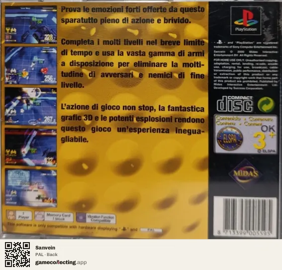 Sanvein PlayStation, PAL box back