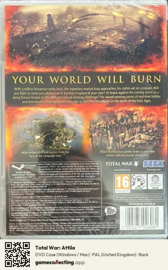 Total War: Attila Computer, United Kingdom box back