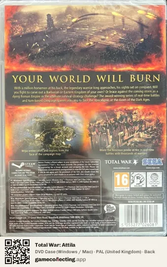 Total War: Attila Computer, United Kingdom box back