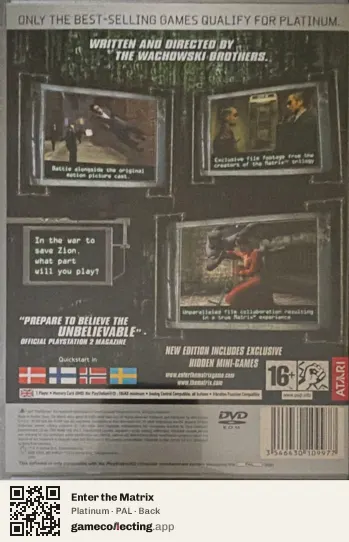 Enter the Matrix PlayStation 2, PAL box back