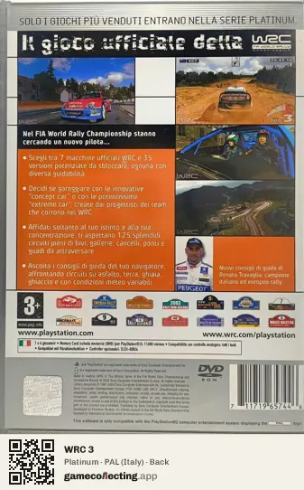 WRC 3 PlayStation 2, Italy box back