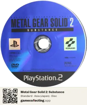Metal Gear Solid 2: Substance PlayStation 2, Asia disc