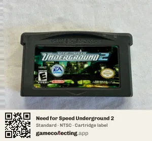 Need for Speed Underground 2 Game Boy Advance, NTSC cartridge label