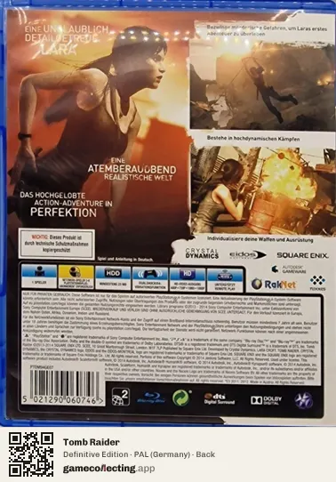 Tomb Raider PlayStation 4, Germany box back