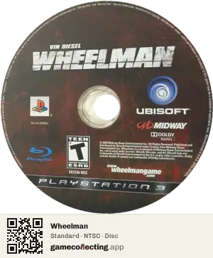 Wheelman PlayStation 3, NTSC disc