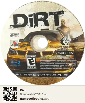 Dirt PlayStation 3, NTSC disc