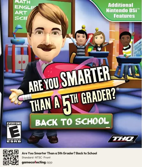 Are You Smarter Than a 5th Grader? Back to School Nintendo DS, NTSC box front