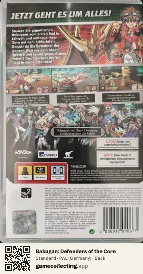 Bakugan: Defenders of the Core PlayStation Portable, Germany box back