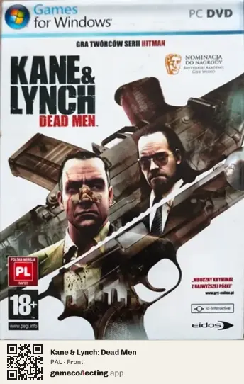 Kane & Lynch: Dead Men Computer, PAL box front