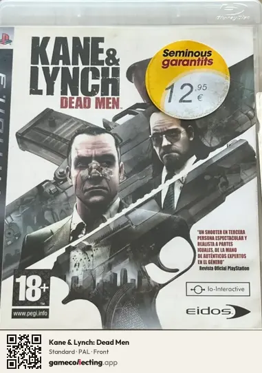 Kane & Lynch: Dead Men PlayStation 3, PAL box front
