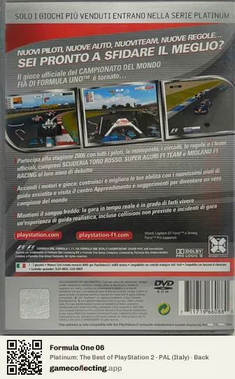 Formula One 06 PlayStation 2, Italy box back