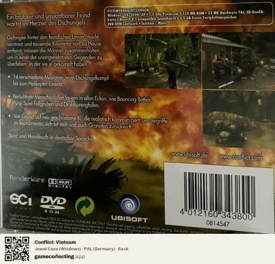 Conflict: Vietnam Computer, Germany box back