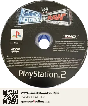 WWE SmackDown! vs. Raw PlayStation 2, PAL disc