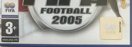 FIFA 2005, the PEGI square on its front