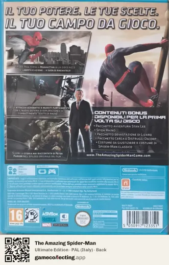 The Amazing Spider-Man Nintendo Wii U, Italy box back