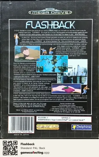 Flashback Sega Mega Drive / Genesis, PAL box back