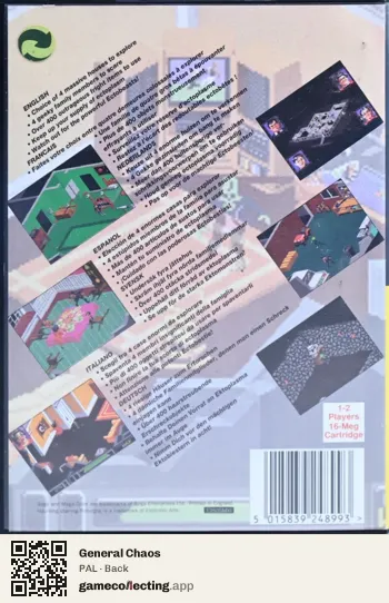General Chaos Sega Mega Drive / Genesis, PAL box back