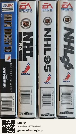 NHL '94 Sega Mega Drive / Genesis, NTSC box back