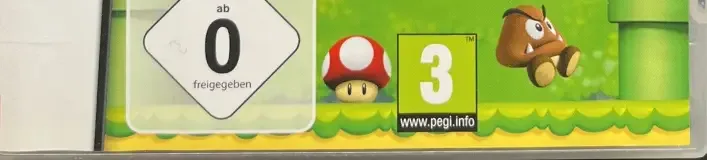 New Super Mario Bros., the USK square on its front