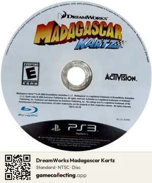 DreamWorks Madagascar Kartz PlayStation 3, NTSC disc
