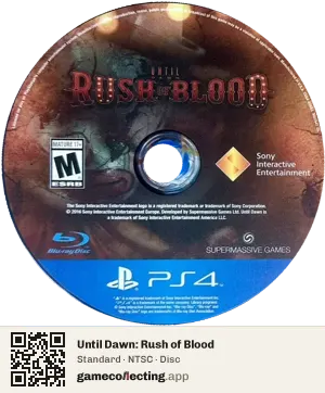 Until Dawn: Rush of Blood PlayStation 4, NTSC disc
