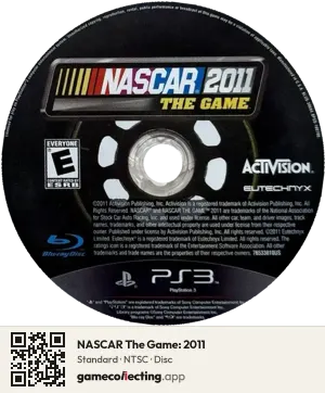 NASCAR The Game: 2011 PlayStation 3, NTSC disc