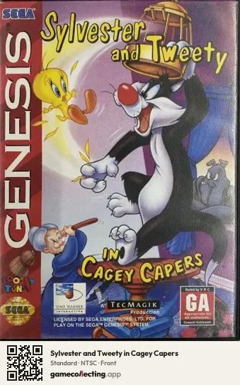 Sylvester and Tweety in Cagey Capers Sega Mega Drive / Genesis, NTSC box front