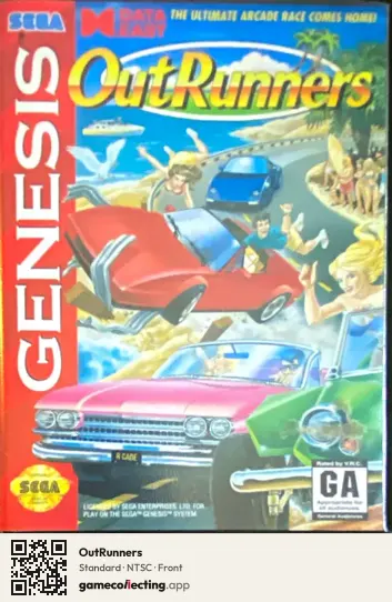 OutRunners Sega Mega Drive / Genesis, NTSC box front