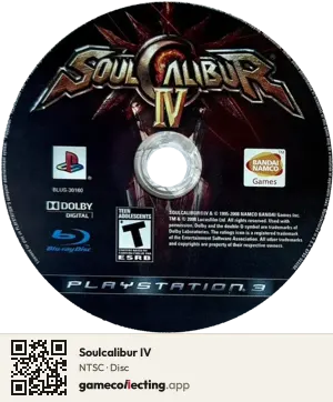 Soulcalibur IV PlayStation 3, NTSC disc