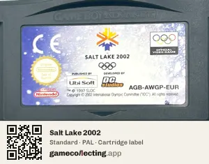 Salt Lake 2002 Game Boy Advance, PAL cartridge label
