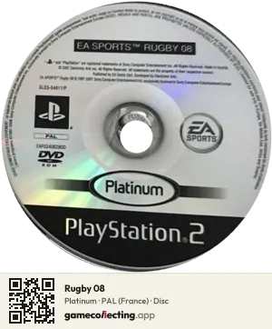 Rugby 08 PlayStation 2, PAL disc