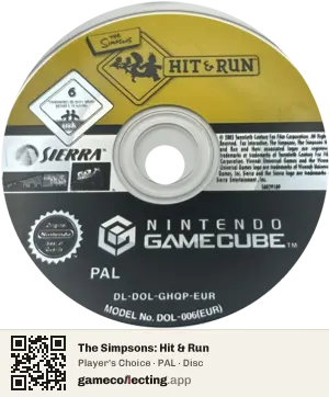 The Simpsons: Hit & Run Nintendo GameCube, PAL disc