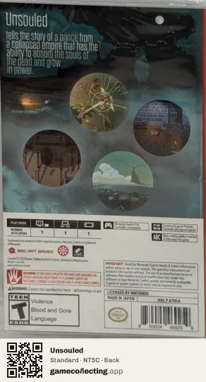 Unsouled Nintendo Switch, NTSC box back